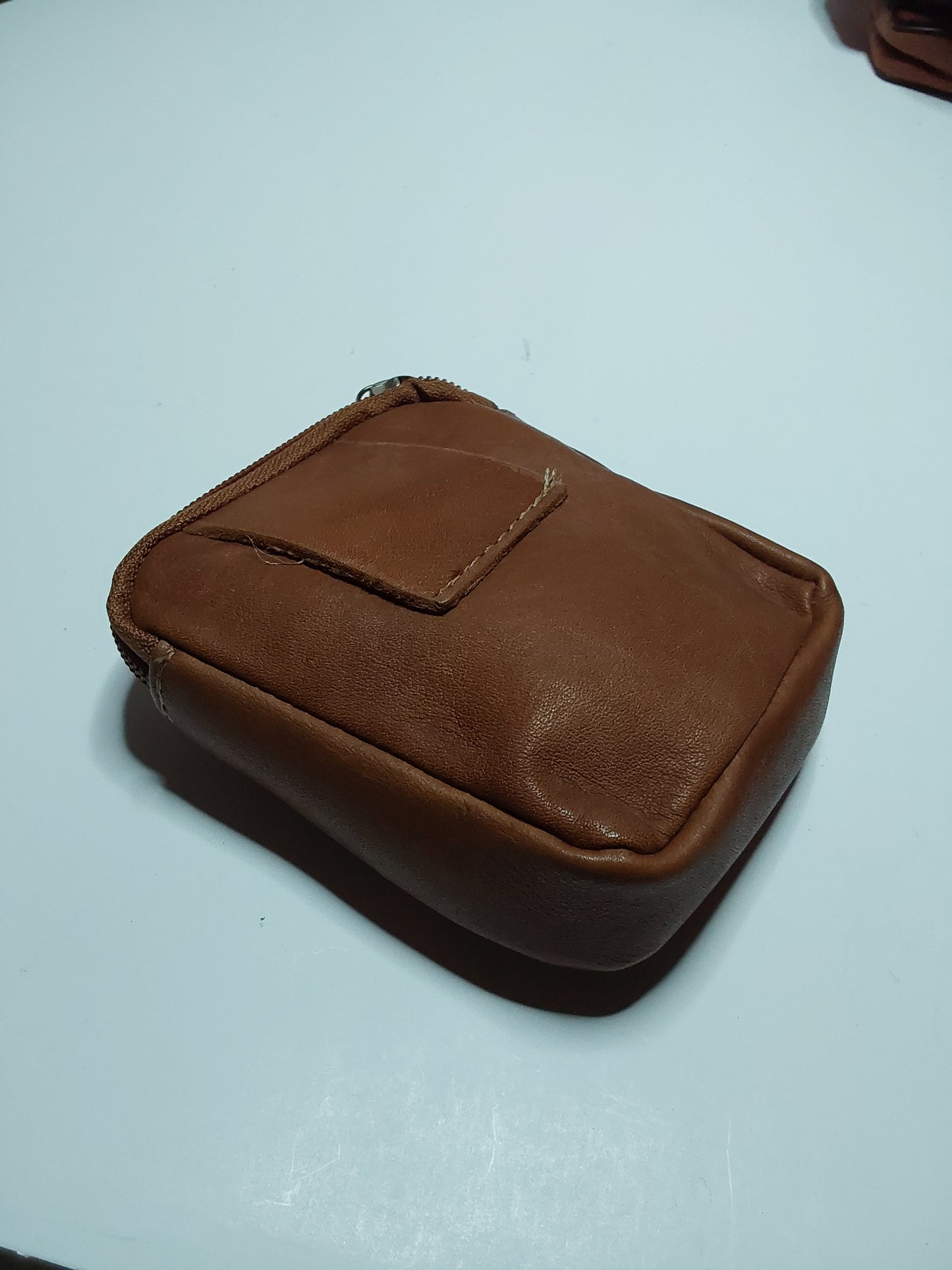 Leather coin Pouch with belt holder