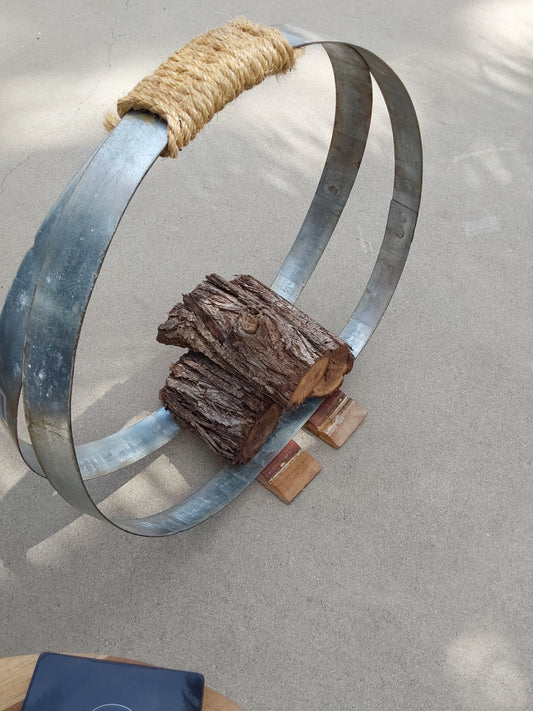 Wood 🪵 Rack from wine barrel rings