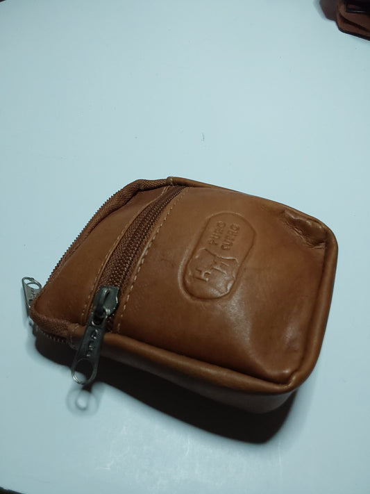 Leather coin Pouch with belt holder