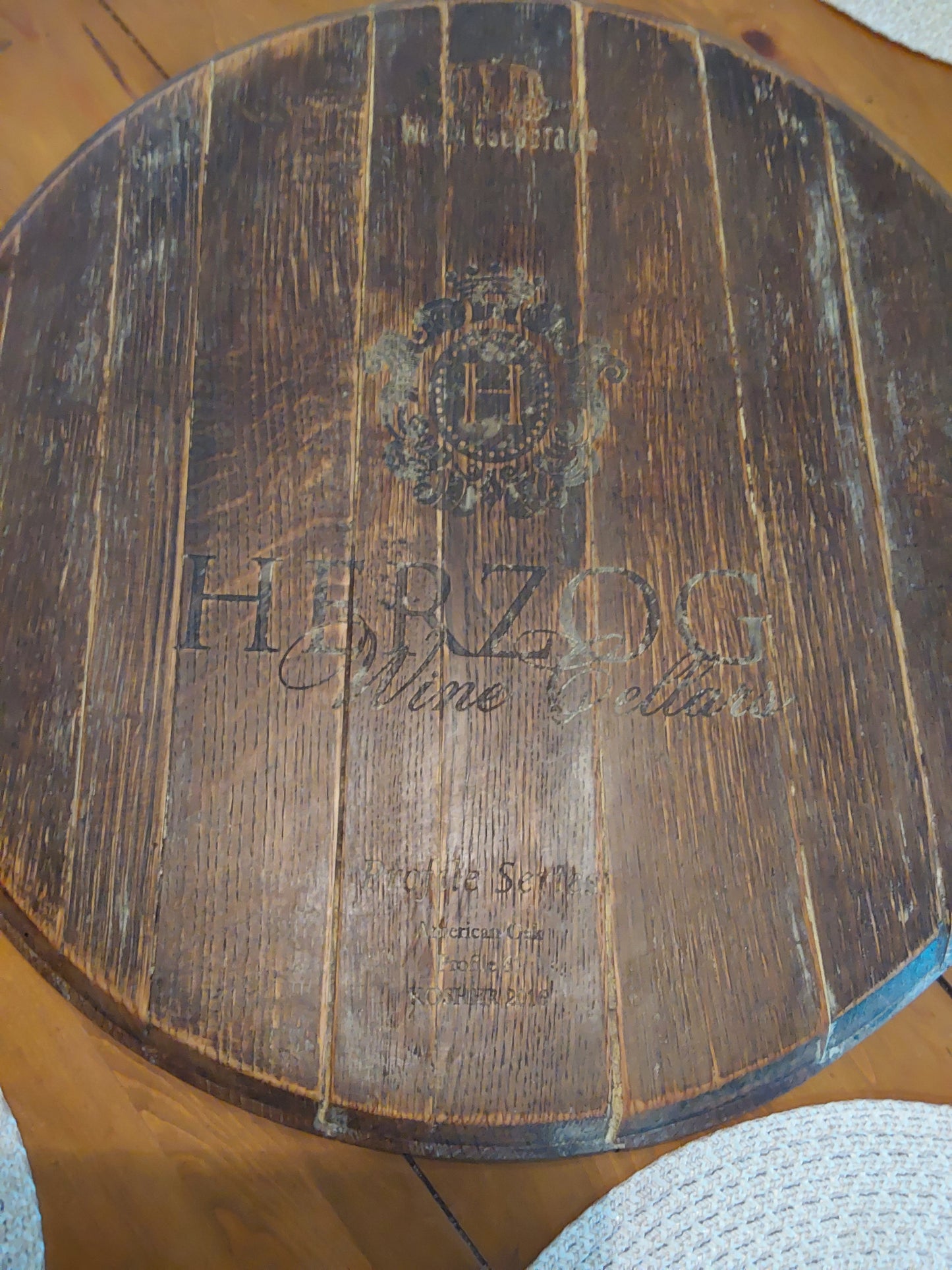 Wine Barrel Top lazy Susan