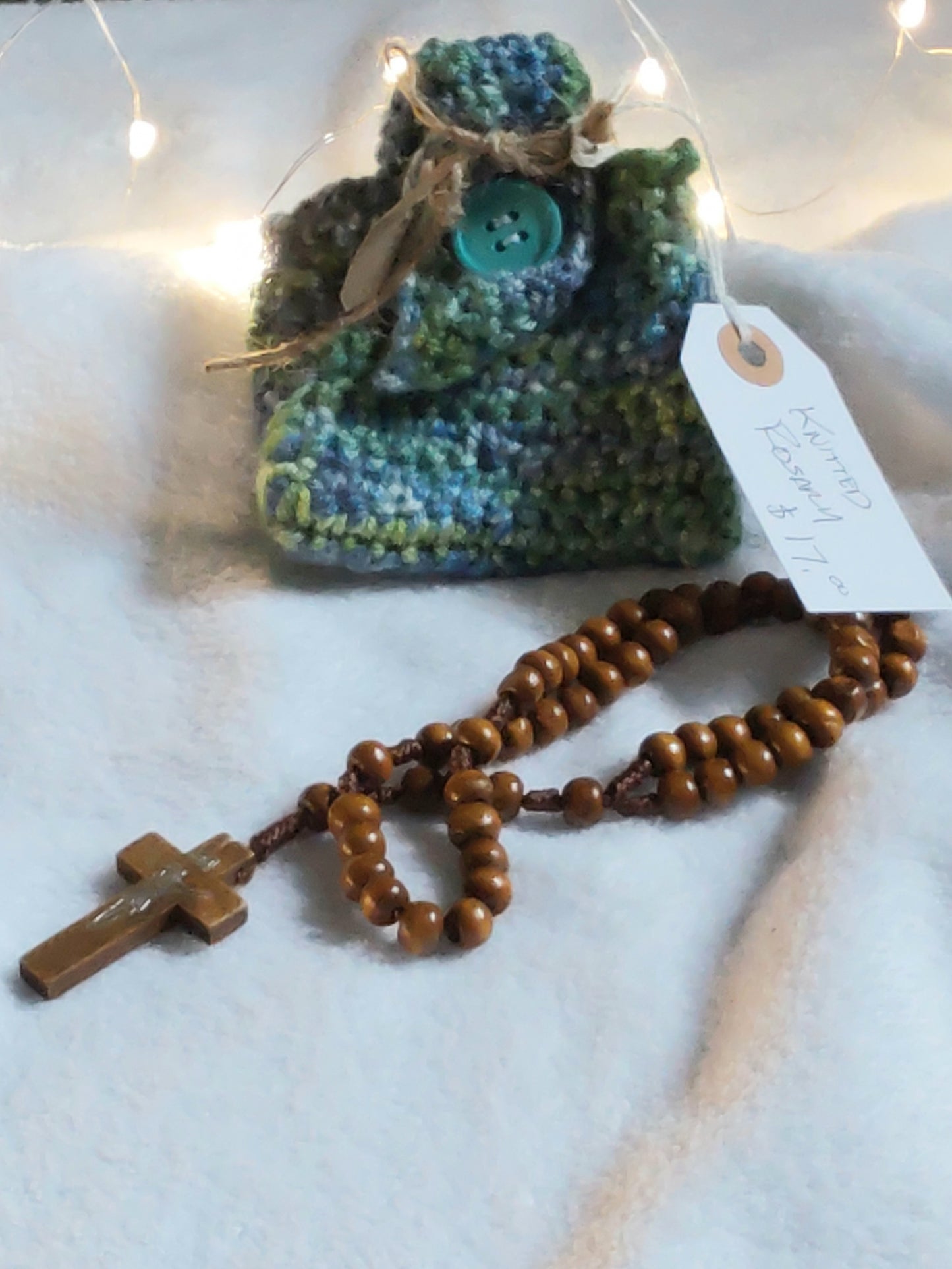 Knitted Rosary Pouch